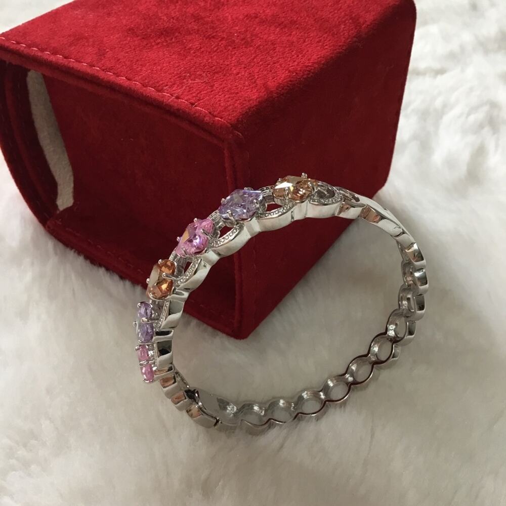 Silver Multi-Crystal Bracelet